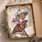 Monarch Butterflies & Berry Branch Holographic Acrylic Suncatcher