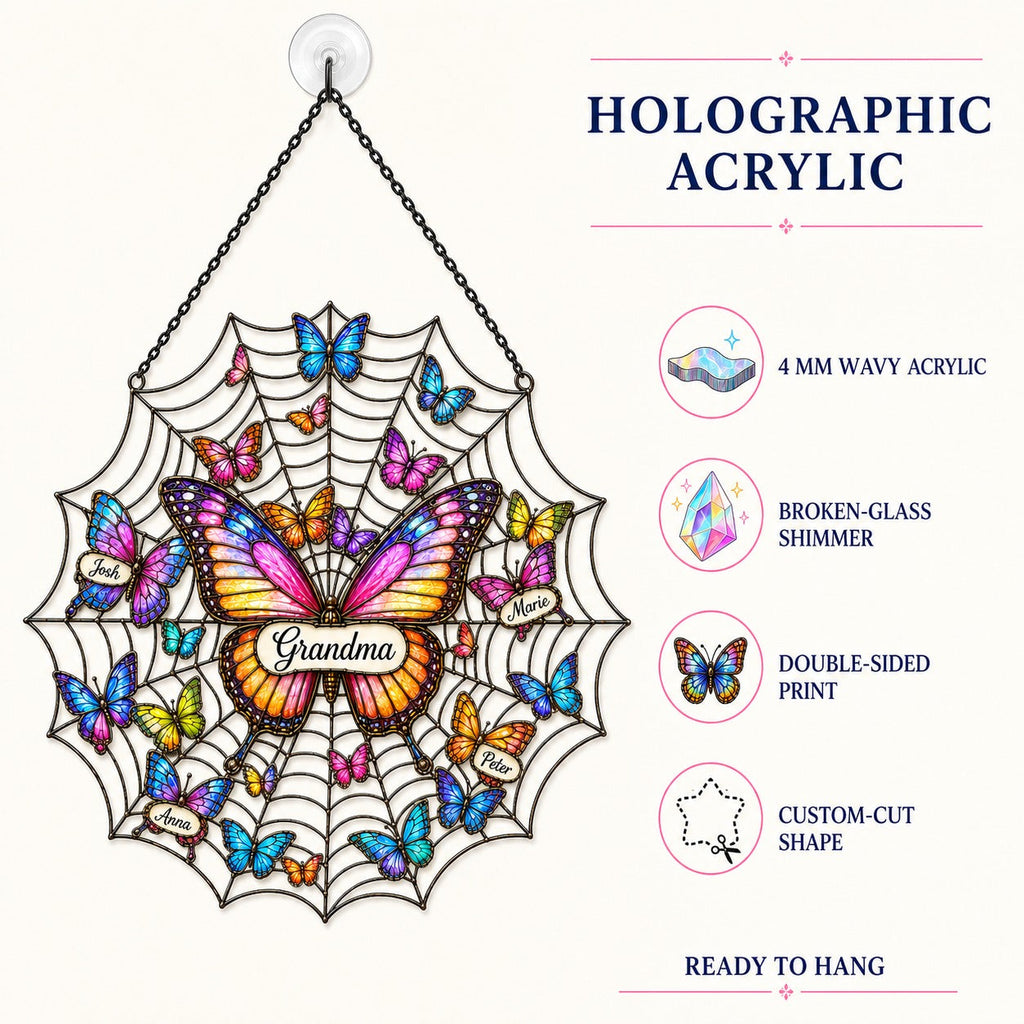 Holographic acrylic material and double sided print details