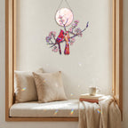 Cardinal Couple & Cherry Blossom Moon Holographic Acrylic Suncatcher