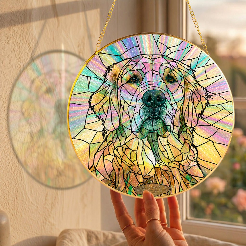 Personalized Dog Memorial Suncatcher close-up detail