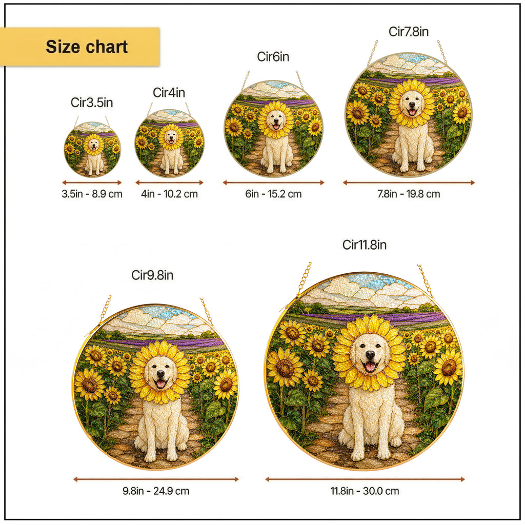 Personalized Sunflower Dog Suncatcher