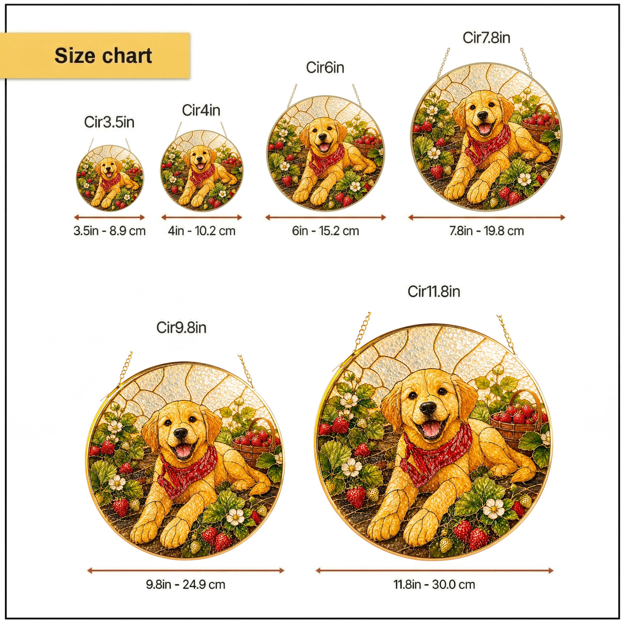 Personalized Strawberry Dog Suncatcher