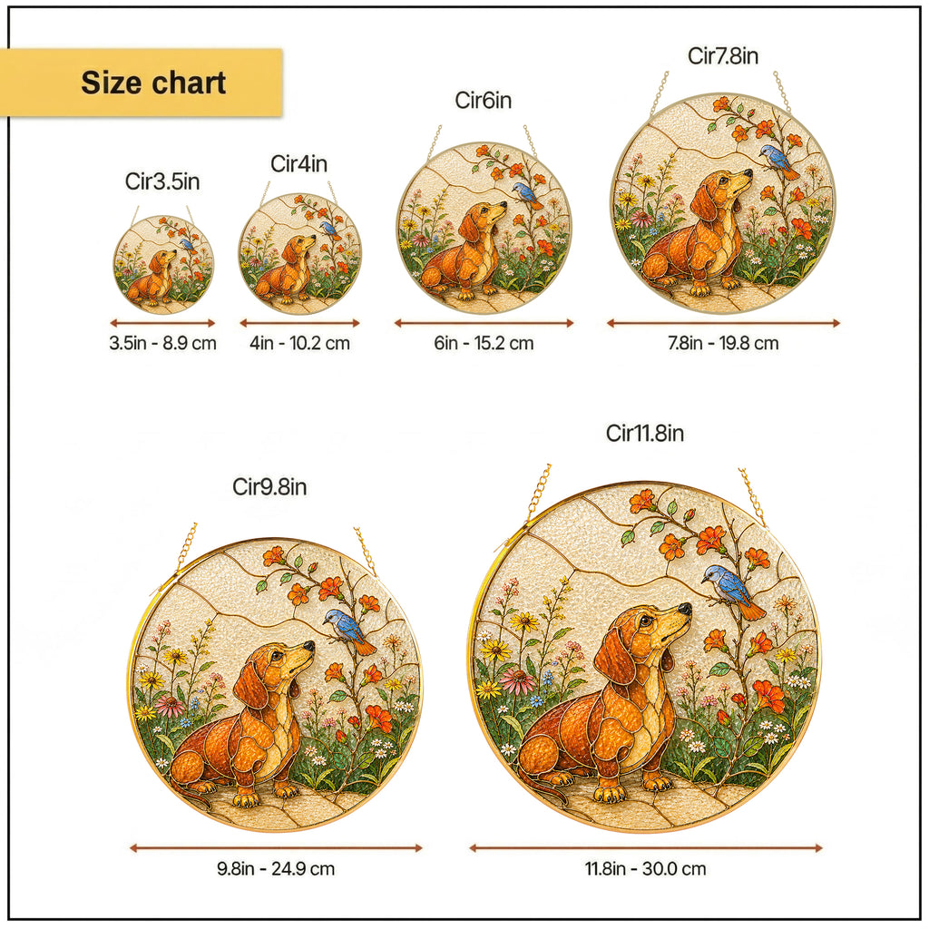 Personalized Dachshund Bird Suncatcher