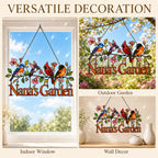 Personalized Nana's Garden Birds Holographic Acrylic Suncatcher