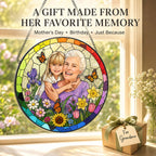 Personalized Rainbow Garden Photo Stained Glass Suncatcher