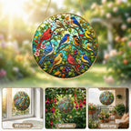 Garden Birds Stained Glass Suncatcher