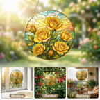 Red Rose Stained Glass Suncatcher