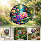 Lotus Flower Stained Glass Suncatcher