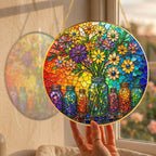 Colorful Floral Stained Glass Suncatcher