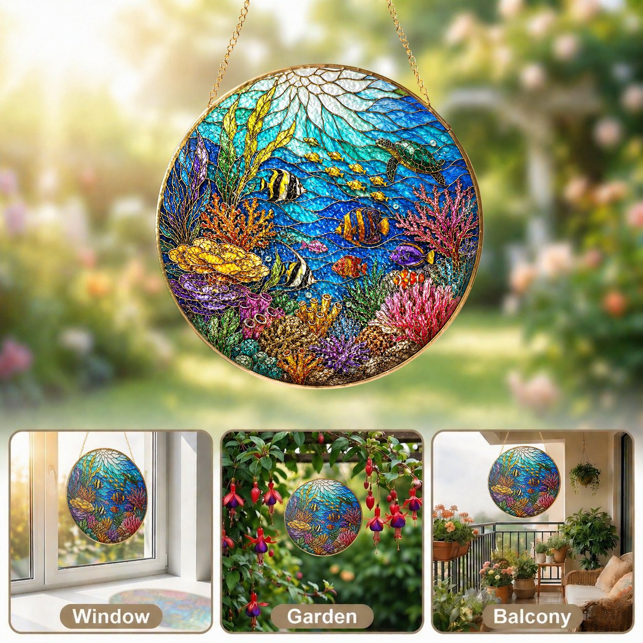 Under the Sea Stained Glass Suncatcher