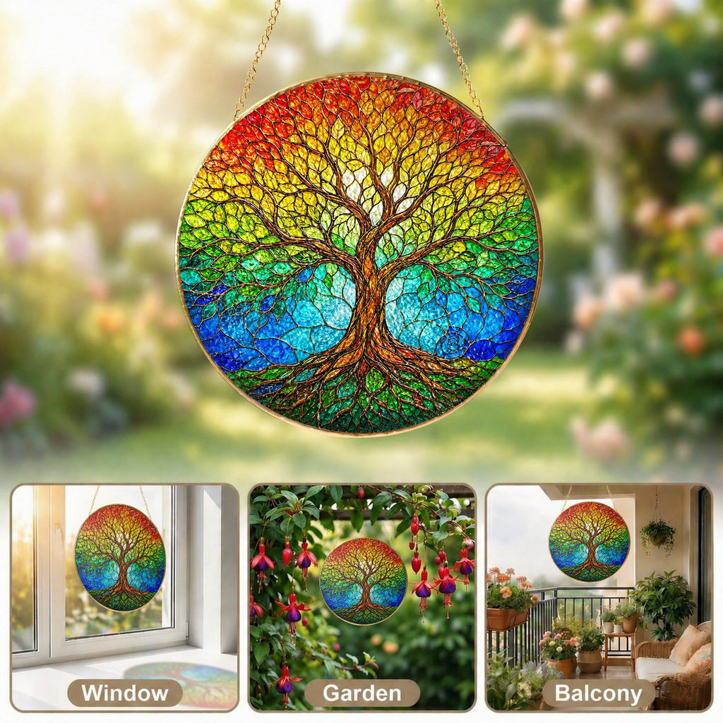 Tree of Life Stained Glass Suncatcher