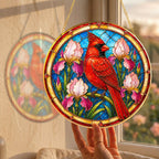 Cardinal Stained Glass Suncatcher