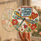 Home Sweet Home Dragonfly Stained Glass Suncatcher
