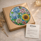 Hydrangea Sunflower Rose Stained Glass Suncatcher