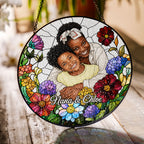 Personalized Wildflower Photo Stained Glass Suncatcher