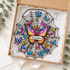 Personalized butterfly suncatcher arriving gift ready in a kraft box