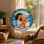 Personalized Ocean Photo Stained Glass Suncatcher