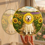 Personalized Sunflower Dog Suncatcher