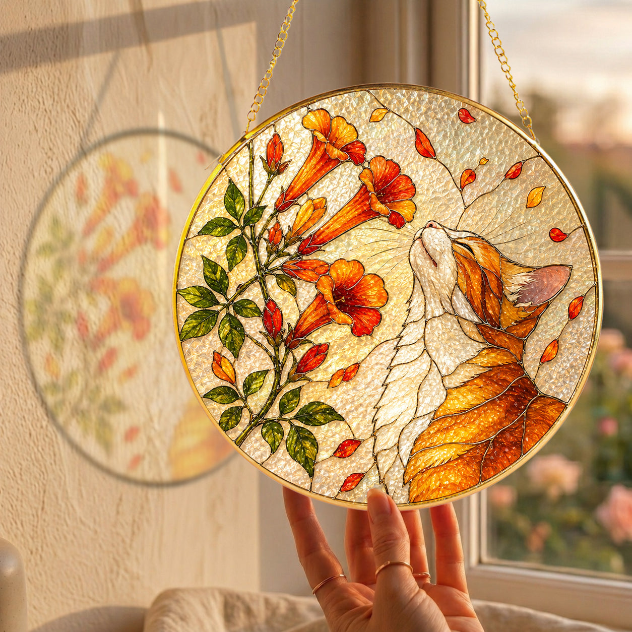 Personalized Dog & Trumpet Suncatcher