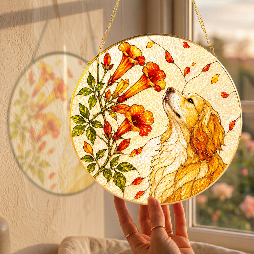 Personalized Dog & Trumpet Suncatcher