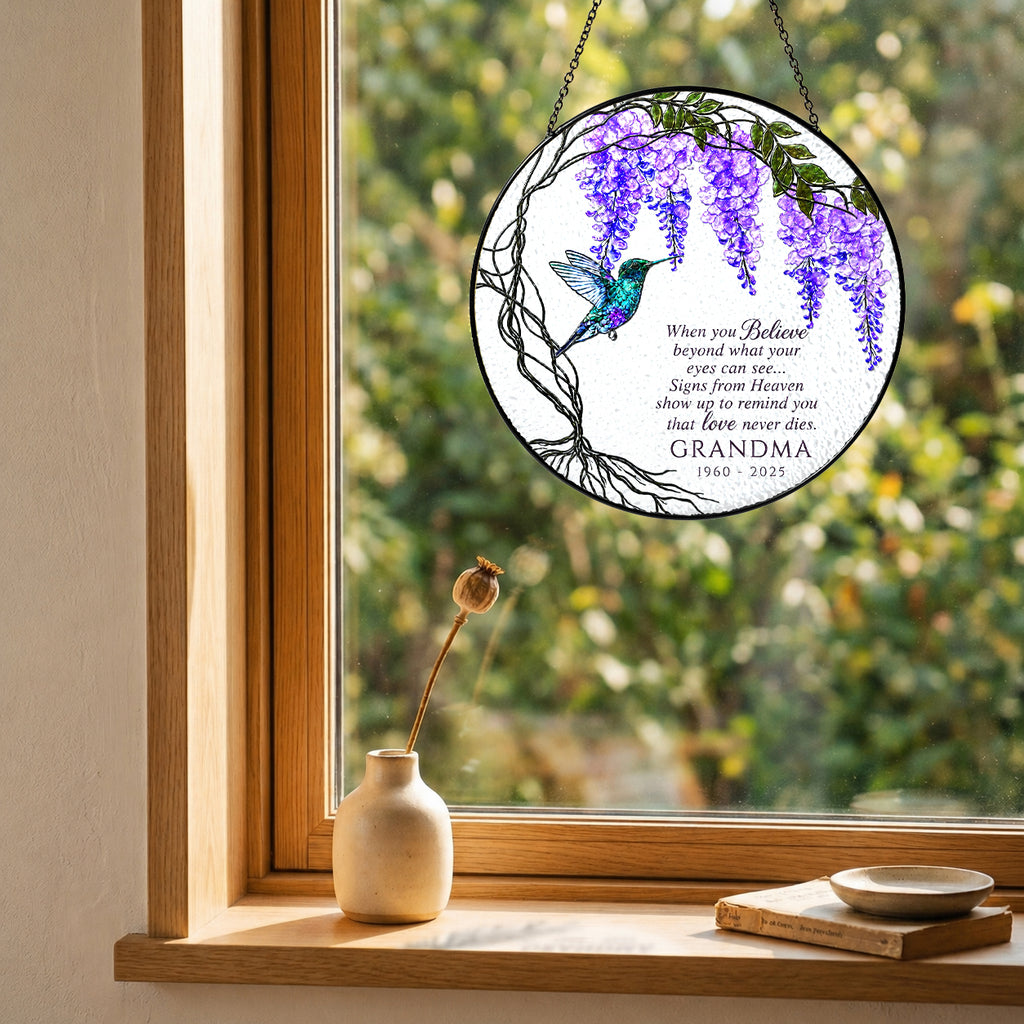 Personalized Wisteria Memorial Suncatcher