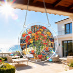 Cottage Red Poppy Acrylic Puzzle Suncatcher