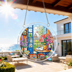 Floral Garden Window Acrylic Puzzle Suncatcher