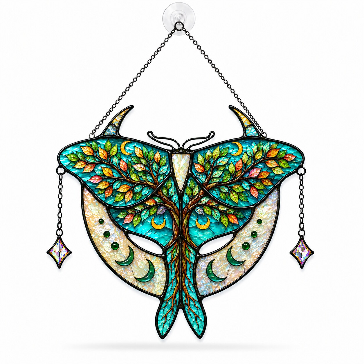 Luna Moth Tree of Life Holographic Acrylic Suncatcher