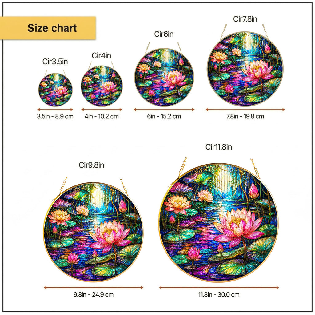 Lotus Flower Stained Glass Suncatcher