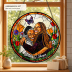 Personalized Butterfly Garden Photo Stained Glass Suncatcher