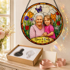 Personalized Spring Garden Photo Stained Glass Suncatcher