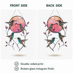 Hummingbird Pink Moon Holographic Acrylic Suncatcher