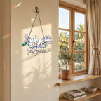 Personalized White Magnolia Branch Holographic Acrylic Suncatcher