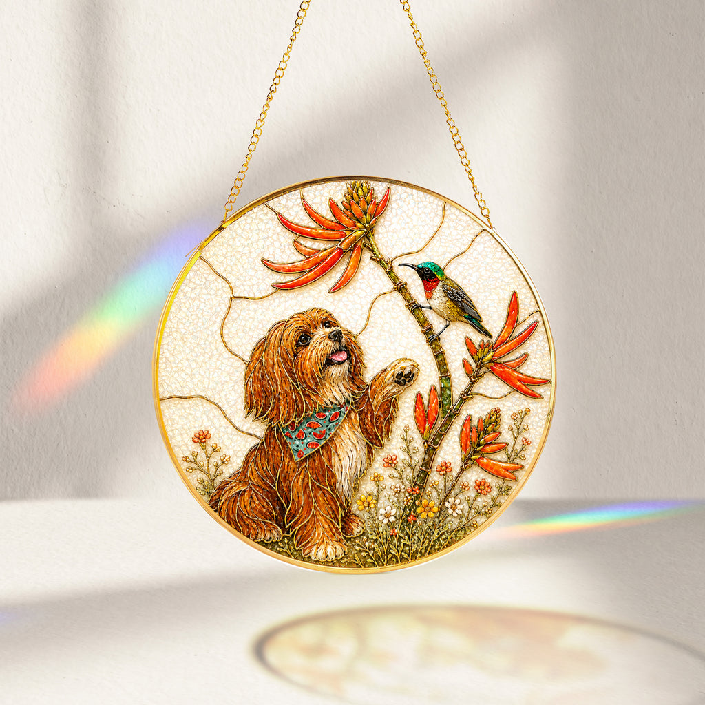 Personalized Dog & Hummingbird Suncatcher