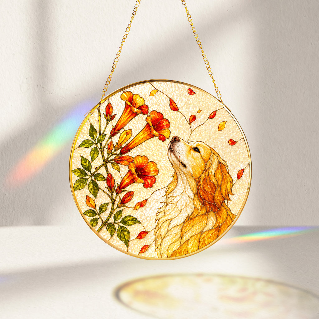 Personalized Dog & Trumpet Suncatcher