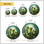 Mama and Baby Frog Wildflower Stained Glass Suncatcher