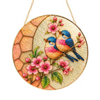 Bluebird & Cherry Blossom Stained Glass Suncatcher