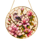 Mockingbird & Magnolia Stained Glass Suncatcher