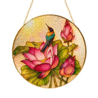 Kingfisher & Lotus Stained Glass Suncatcher