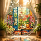 Floral Garden Window Acrylic Puzzle Suncatcher