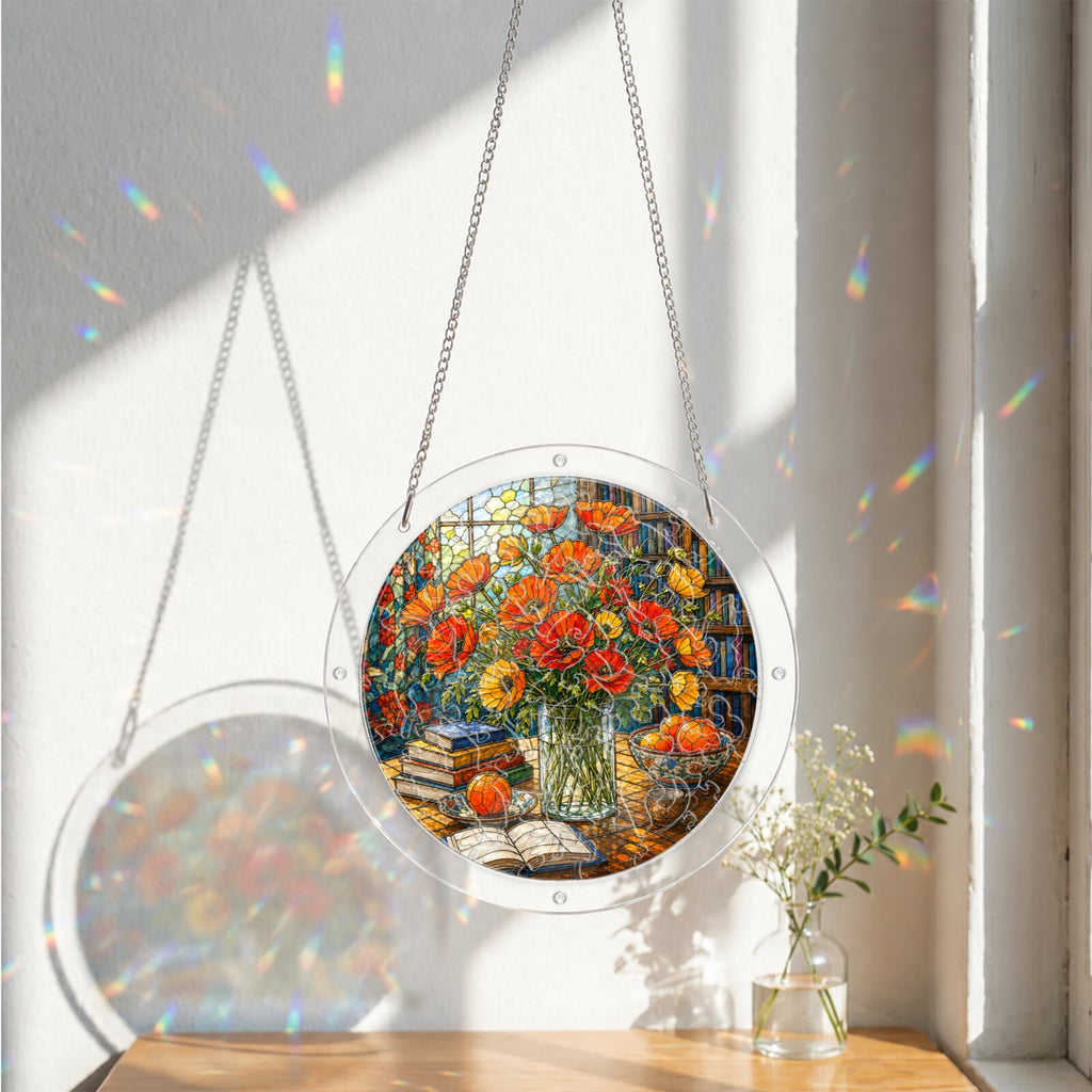 Golden Poppy Acrylic Puzzle Suncatcher
