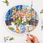 Pink Stargazer Lily Acrylic Puzzle Suncatcher