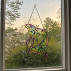 Personalized Luna Moth Couple Holographic Acrylic Suncatcher