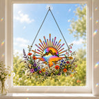 Sunrise Mountain Wildflower Holographic Acrylic Suncatcher