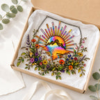 Sunrise Mountain Wildflower Holographic Acrylic Suncatcher