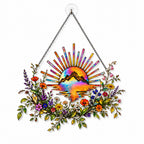 Sunrise Mountain Wildflower Holographic Acrylic Suncatcher