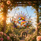 Sunrise Mountain Wildflower Holographic Acrylic Suncatcher