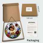 Personalized Wildflower Photo Stained Glass Suncatcher