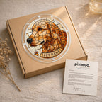 Dog memorial puzzle suncatcher in a kraft gift box with an insert card