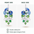 Personalized Blue Morning Glory Holographic Acrylic Suncatcher